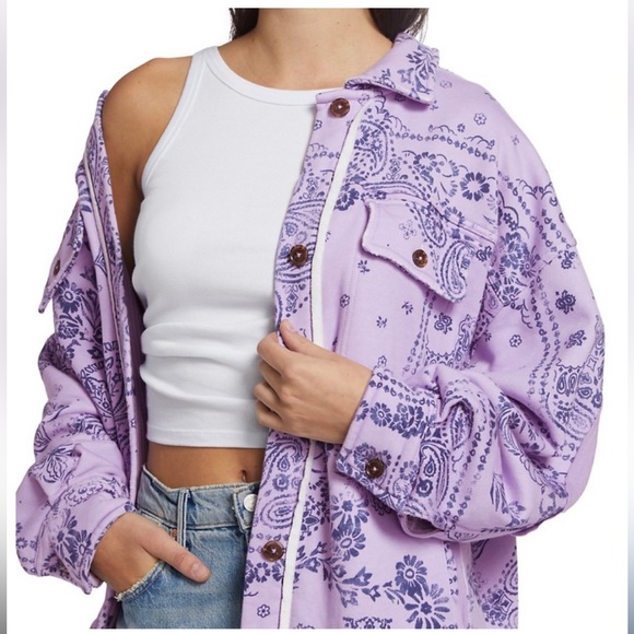 Free People Ruby West Coast Jacket in Lilac Combo. Brand new! Size - Small - Picture 2 of 7